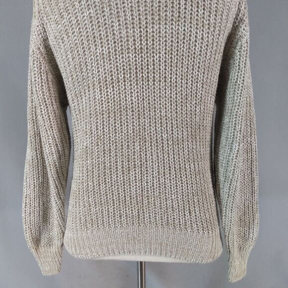 J Riggings Sweater Men's medium champagne beige cable thick pullover jumper prep - Picture 11 of 12